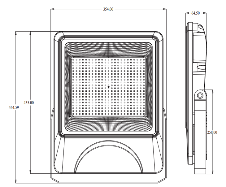 Diagrama-200W LED luz de inundación