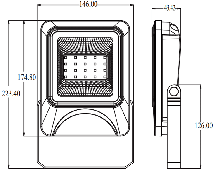 Diagramme-20W LED Flood Light