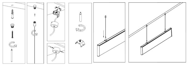 Luna LED Linear Systems Luz Instalación-colgadura