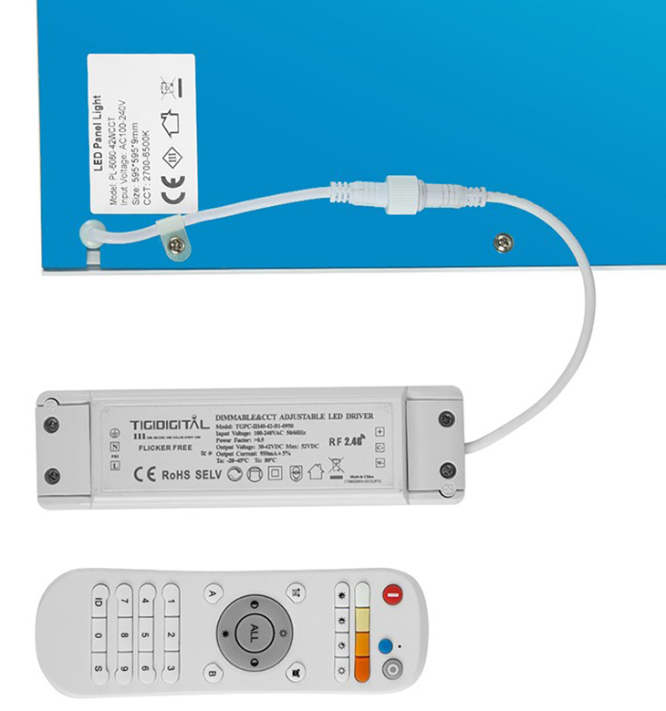 Cambio CCT y detalles de la luz del panel LED sintonizable