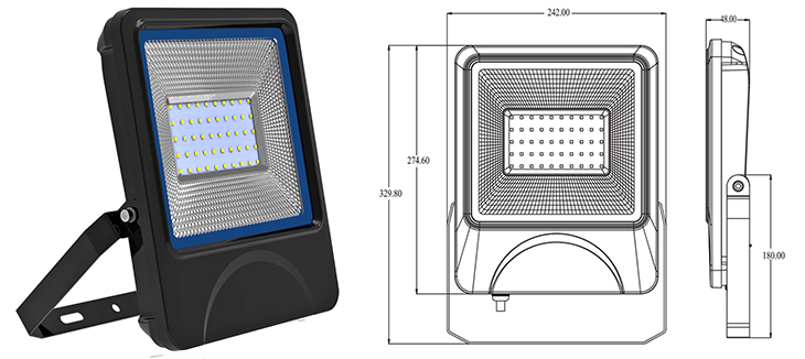 50W 纤薄 LED 泛光灯