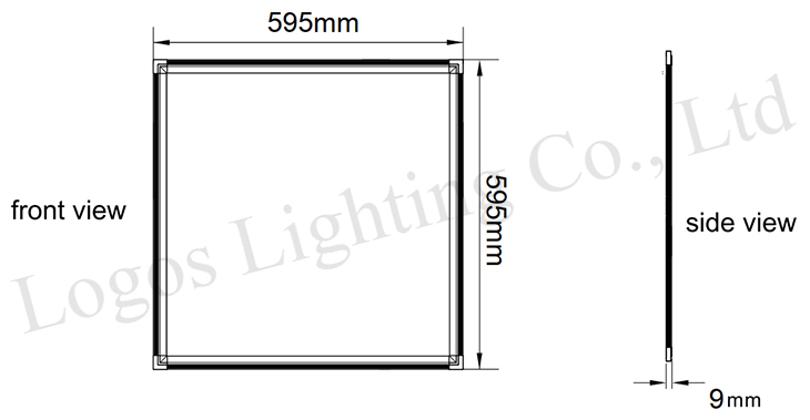 Edge Lit LED Panel Light Dimmensions