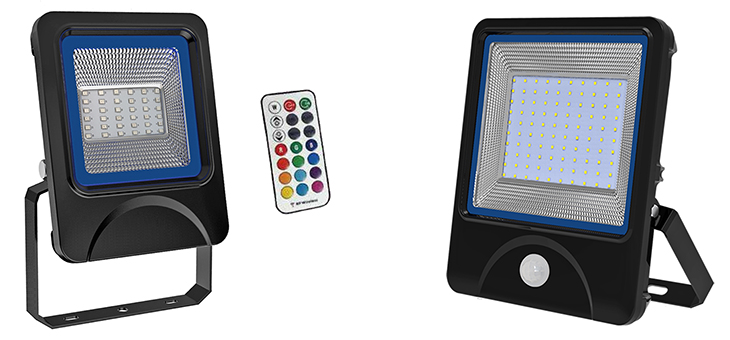RGB LED Floodlights and motion sensor LED Floodlights