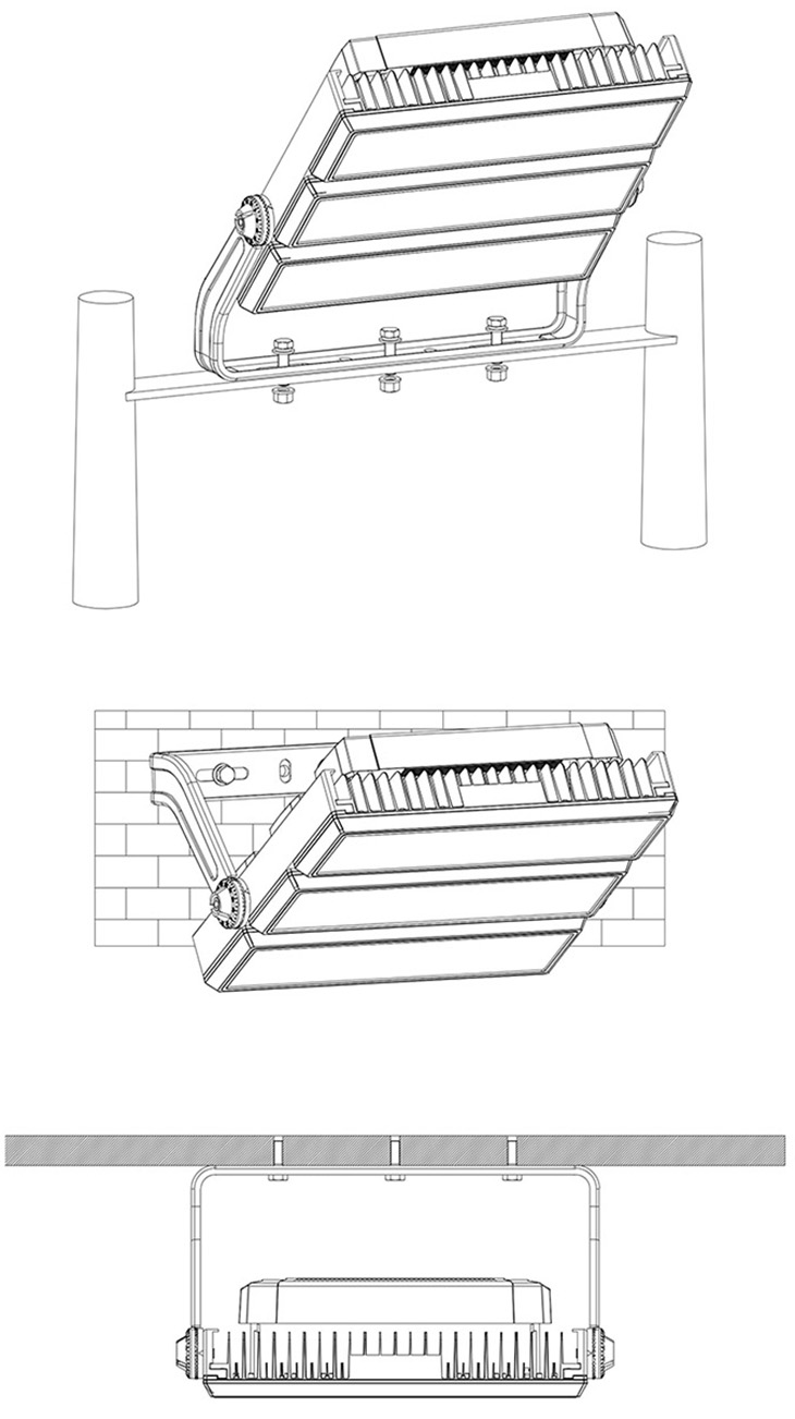 Instalação de projetor de mastro alto LED Titan