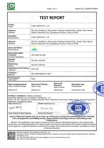 LogosLED IK10 Report for LED High Bay Light LogosLED IK10 Report for LED High Bay Light