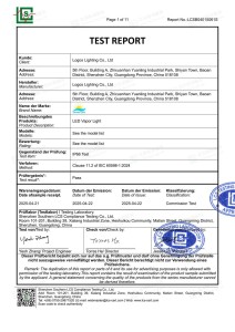 LogosLED IP66 Report for LED Vapor Light LogosLED IP66 Report for LED Vapor Light